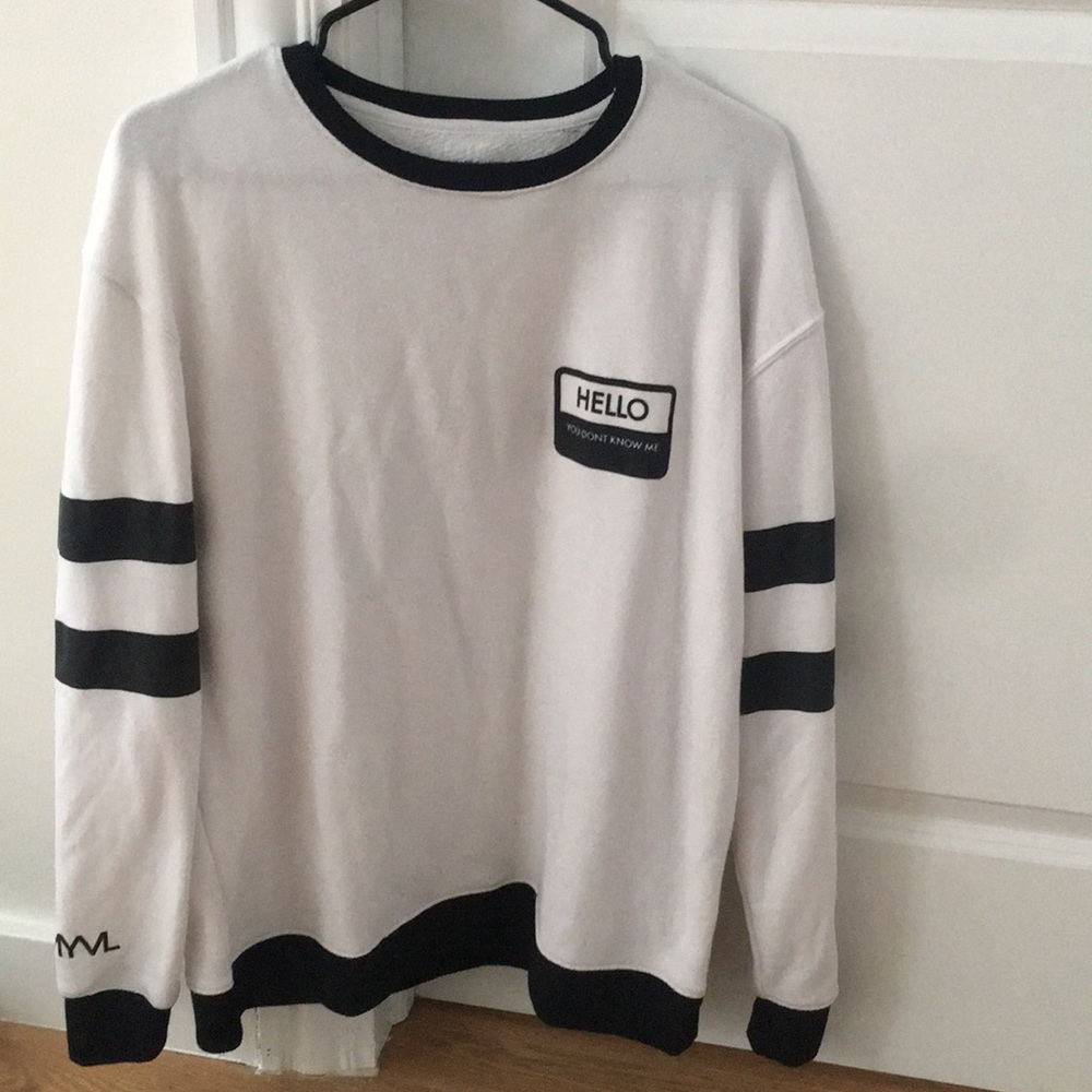 Black and White Crewneck Sweater